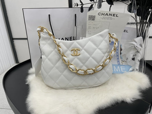 ChanelHobo Handbag White For Women, Women’s Bags 9.4in/24cm