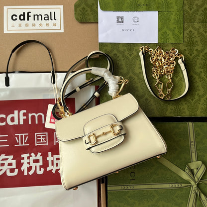 gg Ophidia gg Horsebit 1955 Mini Bag White For Women, Women&#8217;s Bags 8.6in/22cm gg