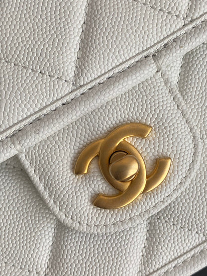 ChanelSmall Flap Bag With Top Handle White For Women, Women’s Bags 8.1in/20.5cm