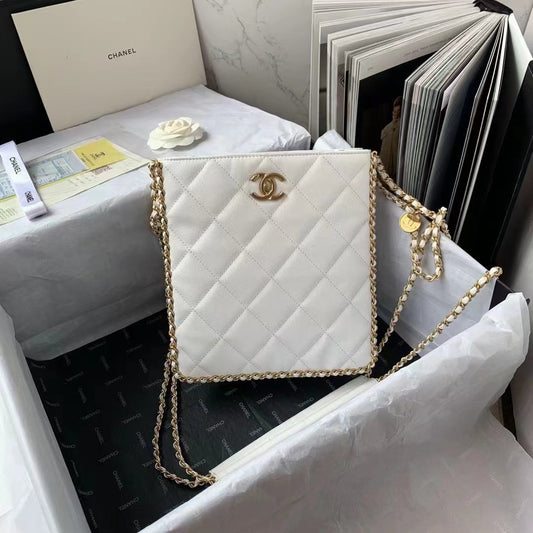 ChanelSmall Shopping Bag White For Women, Women’s Bags 9.1in/23cm