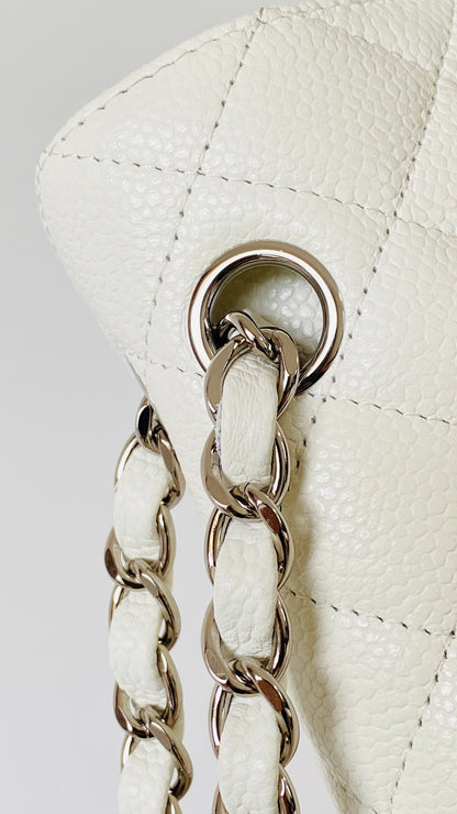 ChanelSmall Classic Handbag White For Women, Women&#8217;s Bags 9.1in/23cm