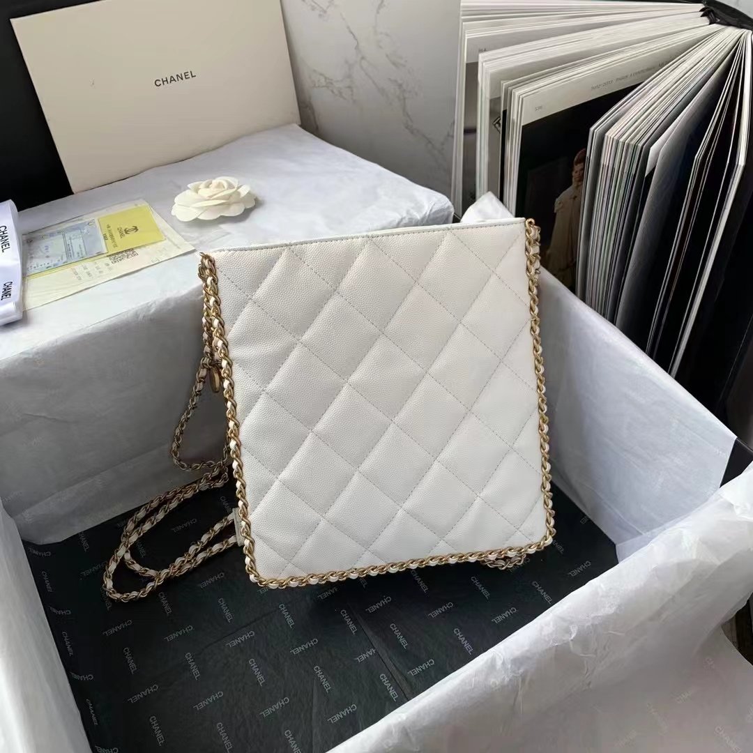 ChanelSmall Shopping Bag White For Women, Women’s Bags 9in/23cm