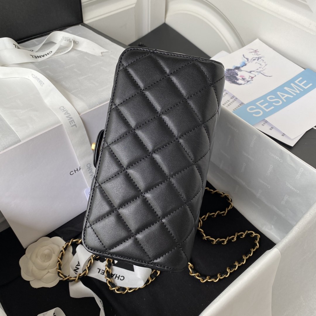 ChanelSmall Floor Pack Black For Women, Women’s Bags 7.6in/19.5cm