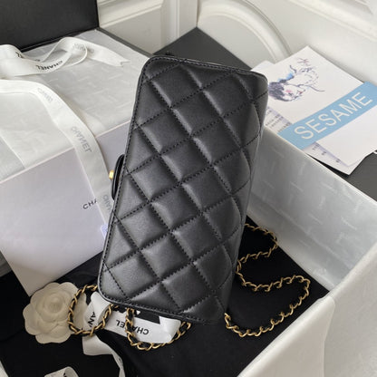 ChanelSmall Floor Pack Black For Women, Women’s Bags 7.6in/19.5cm