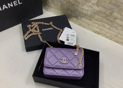 ChanelSpring And Summer 22C Violet For Women, Women’s Bags 6.1in/15.5cm