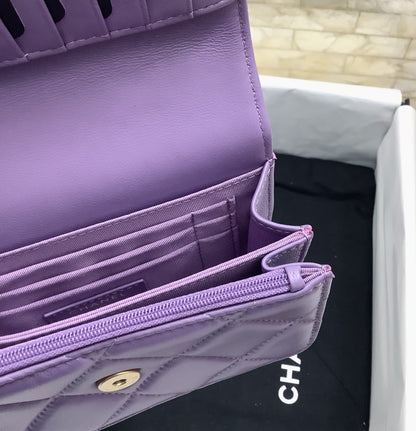 ChanelSpring And Summer 22C Violet For Women, Women’s Bags 6.1in/15.5cm