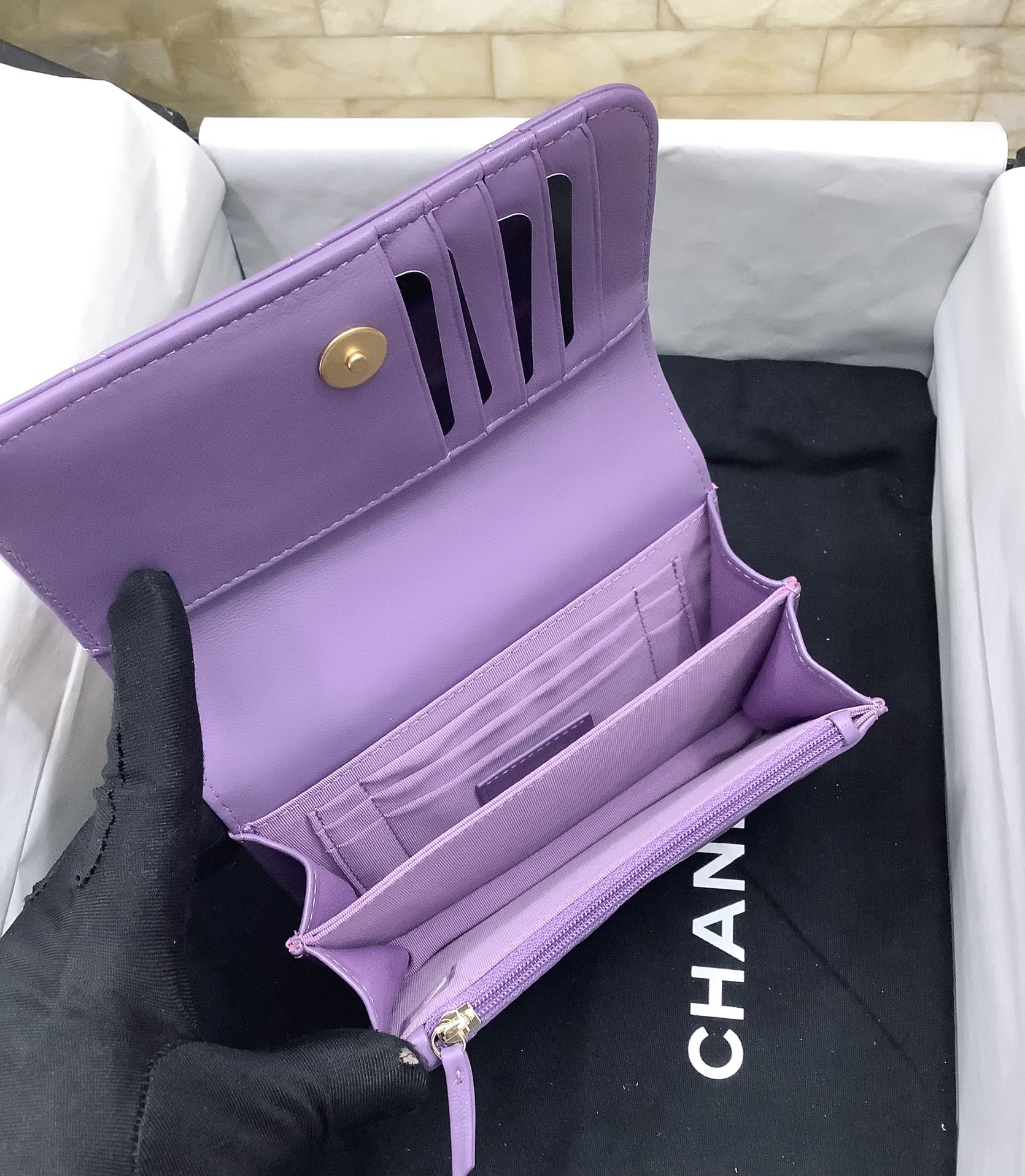 ChanelSpring And Summer 22C Violet For Women, Women’s Bags 6.1in/15.5cm