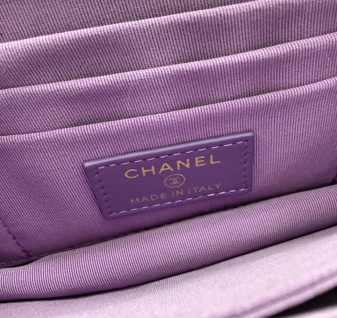 ChanelSpring And Summer 22C Violet For Women, Women’s Bags 6.1in/15.5cm