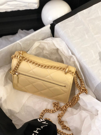 ChanelSpring And Summer 22C Yellow For Women, Women’s Bags 6.1in/15.5cm