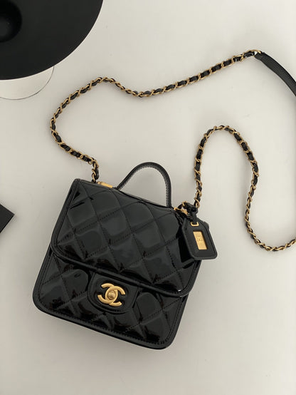ChanelSmall Flap Bag With Top Handle Black For Women, Women’s Bags 8.1in/20.5cm AS3652 B09576 94305