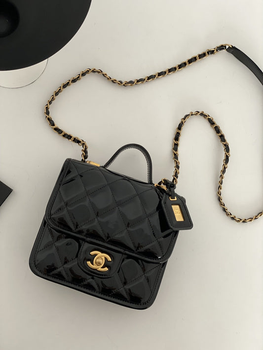 ChanelSmall Flap Bag With Top Handle Black For Women, Women’s Bags 8.1in/20.5cm AS3652 B09576 94305
