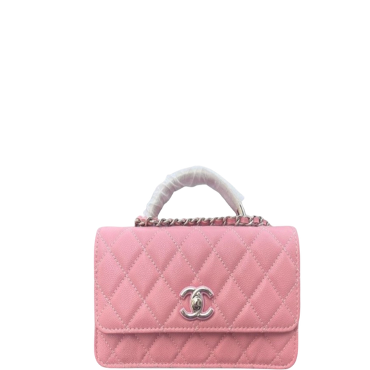 CHL CLUTCH WITH CHAIN PINK 7.3IN/18.5CM