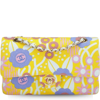 CHL MEDIUM CLASSIC FLAP SHOULDER BAG YELLOW 10IN/25.4CM