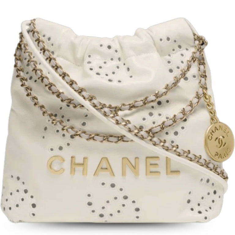 CHL 22 MINI HANDBAG WHITE 7.5IN/19CM
