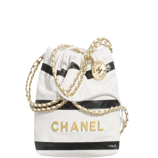CHL 22 MINI BAG WHITE AND BLACK 7.8 INCHES/20 CM