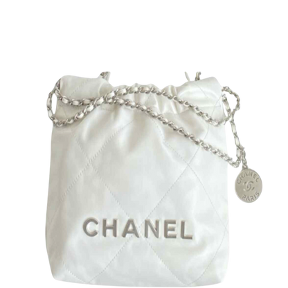 CHL 22 MINI BAG SILVER TONE WHITE 7,1IN/18CM