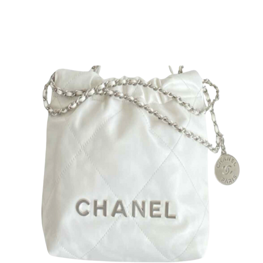 CHL 22 MINI BAG SILVER TONE WHITE 7,1IN/18CM