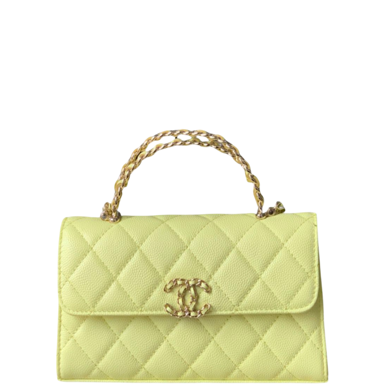 CHL FLAP PHONE HOLDER WITH CHAIN YELLOW 18CM/7.1IN