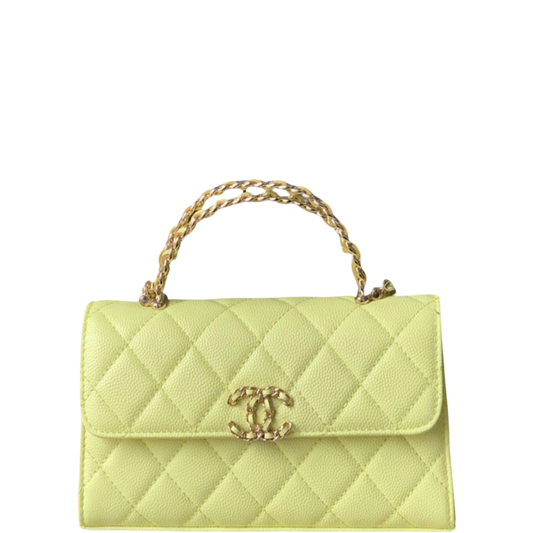 CHL FLAP PHONE HOLDER WITH CHAIN YELLOW 18CM/7.1IN