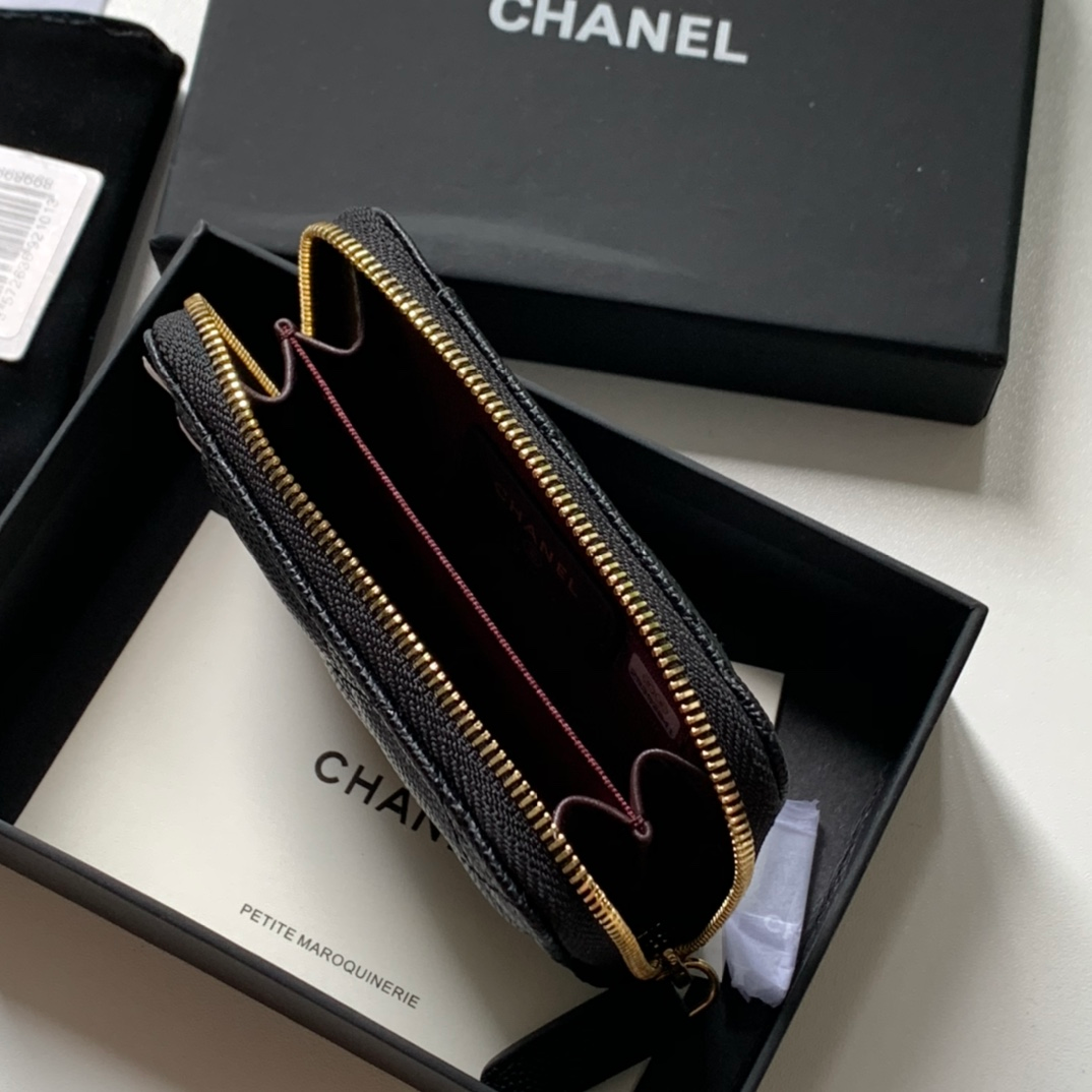 CHL ZIPPED COIN PURSE BLACK AP1650
