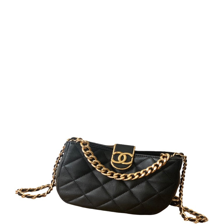 CHL SMALL HOBO BAG GOLD HARDWARE BLACK