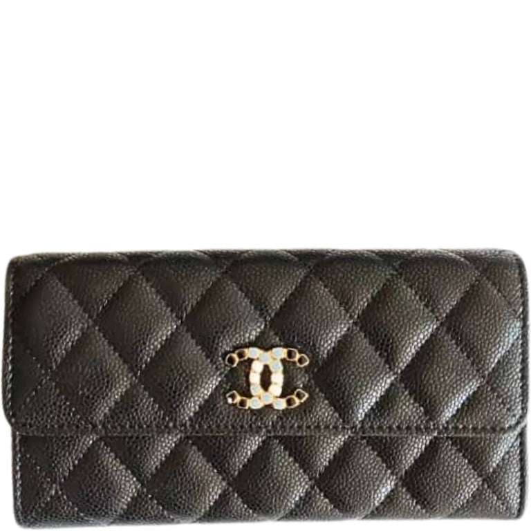 CHL 19 QUILTED BLACK LEATHER WALLET