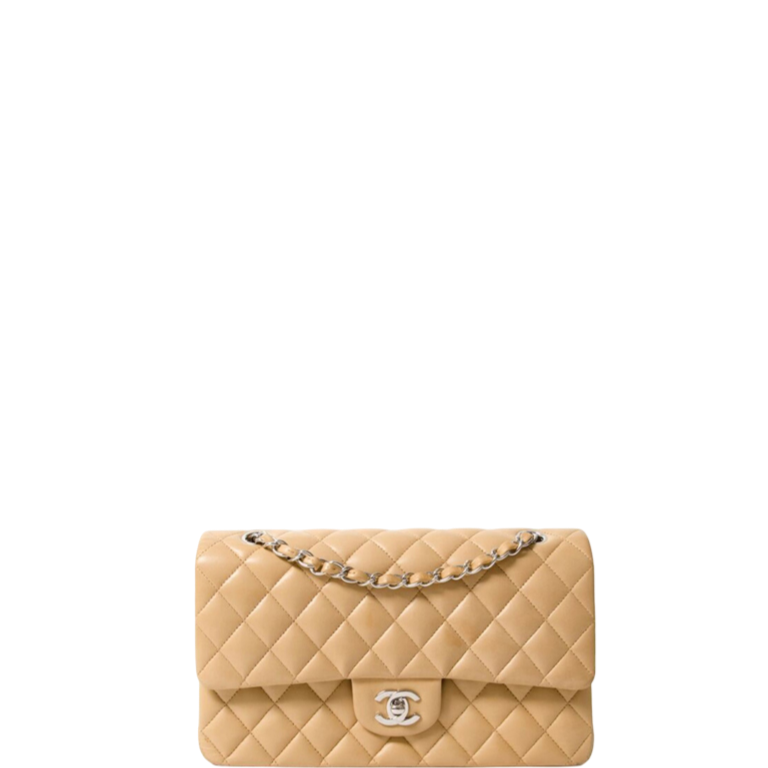 CHL CLASSIC HANDBAG SILVER HARDWARE BEIGE