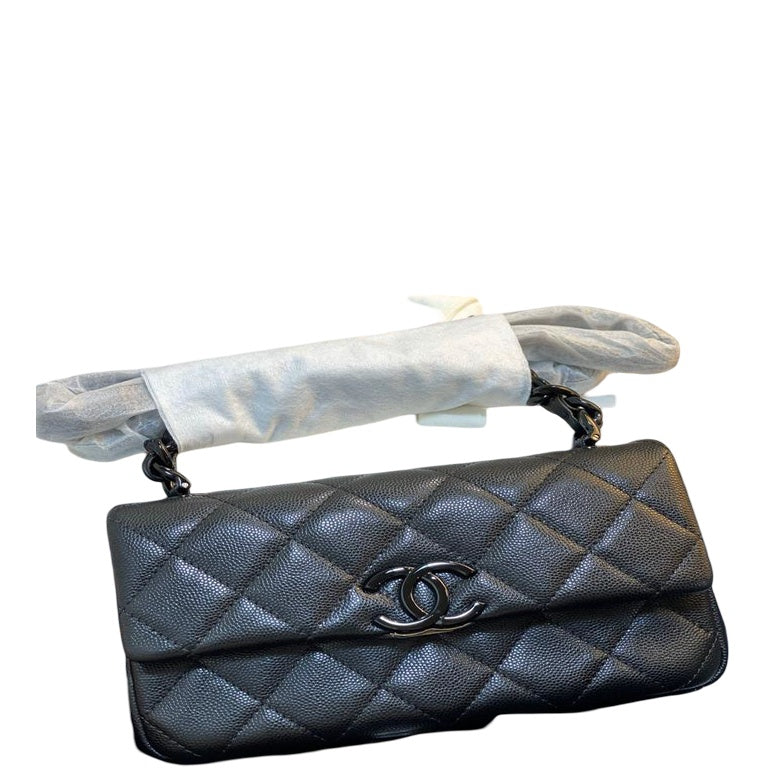 CHL SMALL FLAP BAG BLACK 7.8IN/20CM