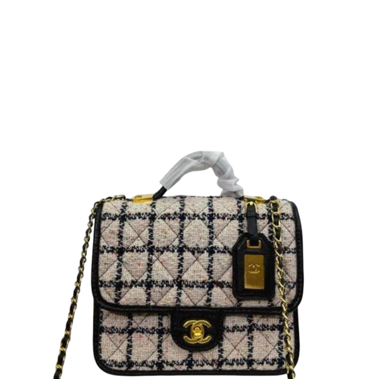 CHL 21CM 22K FLAP BAG WITH TOP HANDLE