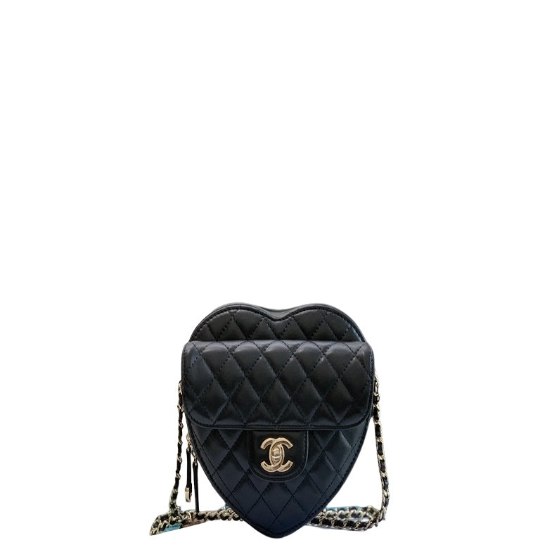 CHL MINI HEART BAG BLACK 7IN/18CM