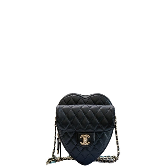 CHL MINI HEART BAG BLACK 7IN/18CM