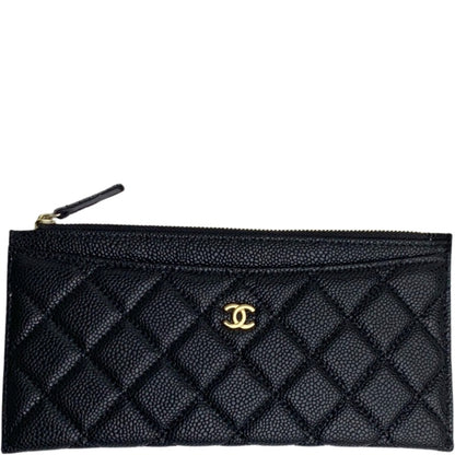 CHL CLASSIC ZIP POUCH CAVIAR WALLET BLACK 22CM
