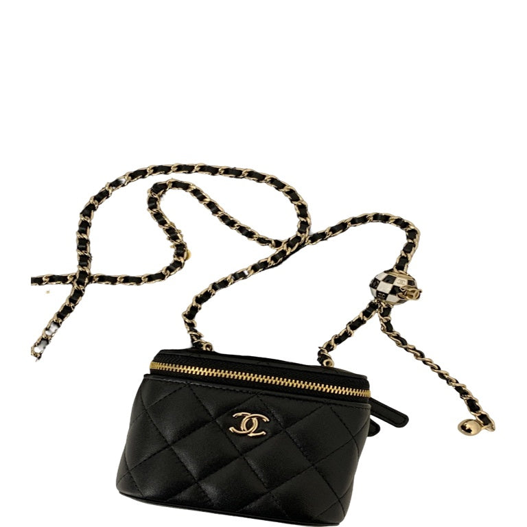 CHL VANITY WITH CHAIN BLACK 6.6 IN / 17 CM