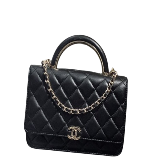 CHL HAND-HELD OBLIQUE CROSS BAG BLACK 6.7IN/19CM