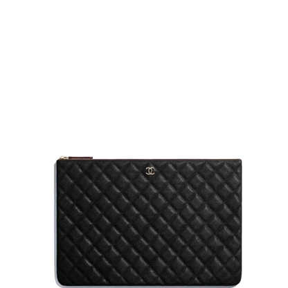 CHL POUCH CLASSIC BLACK LEATHER CLUTCH A82545
