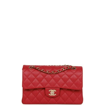CHL CLASSIC SMALL FLAP BAG DARK RED CAVIAR 26CM