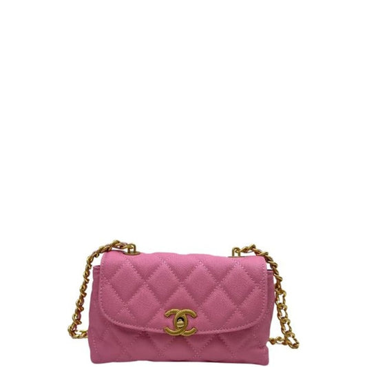 CHL FLAP BAG WITH CHAIN PINK 20CM