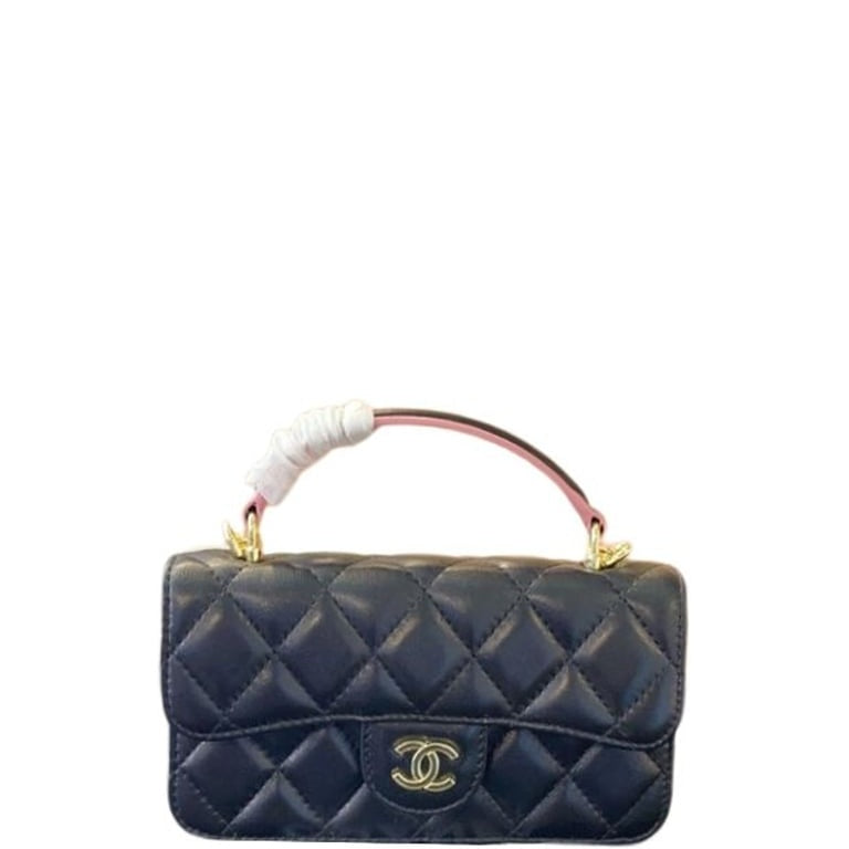 CHL MINI FLAP BAG WITH TOP HANDLE 19CM BLACK AS2431