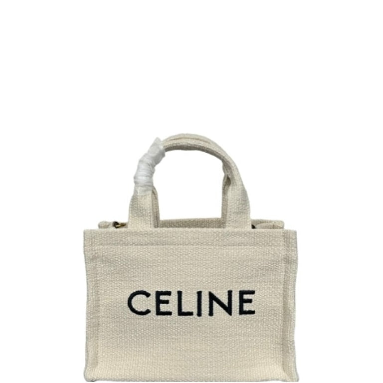 CE SMALL CABAS THAIS IN TEXTILE WITH JACQUARD IN WHITE 25CM