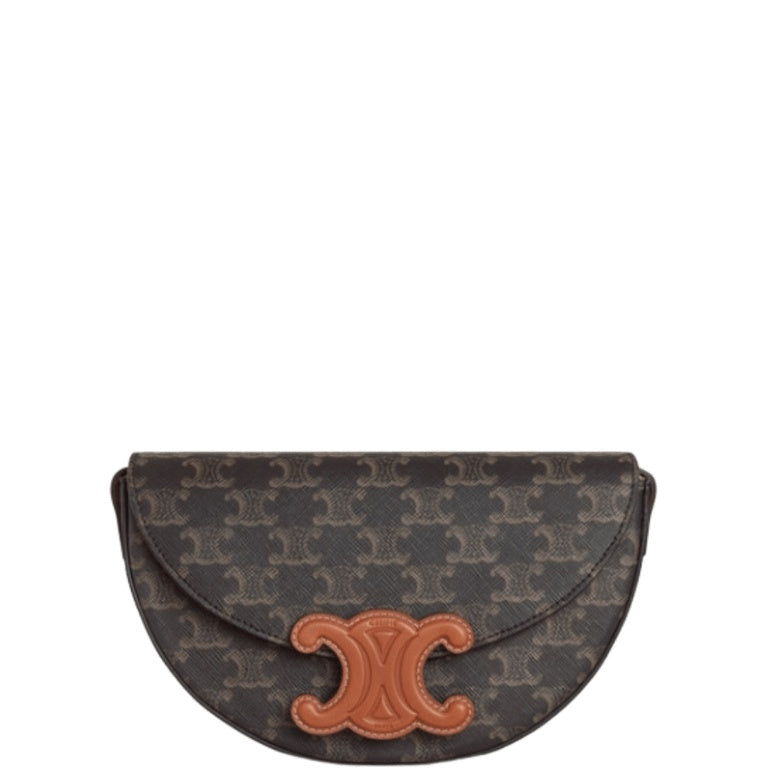 CE BAG BESACE CUIR TRIOMPHE IN TRIOMPHE CANVAS AND CALFSKIN TAN