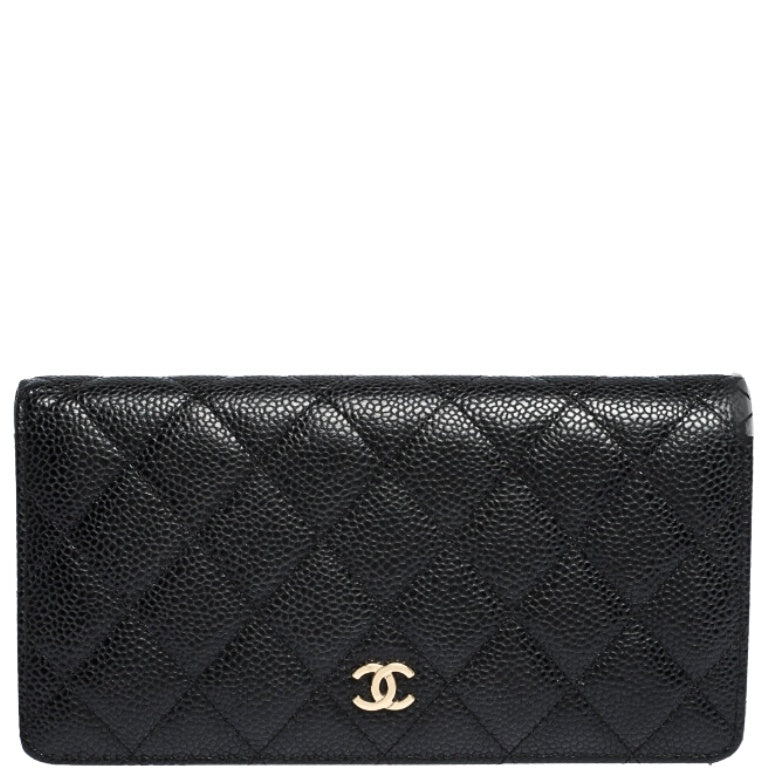 CHL BLACK CAVIAR LEATHER CLASSIC LONG FLAP WALLET 19.5CM