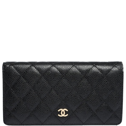 CHL BLACK CAVIAR LEATHER CLASSIC LONG FLAP WALLET 19.5CM