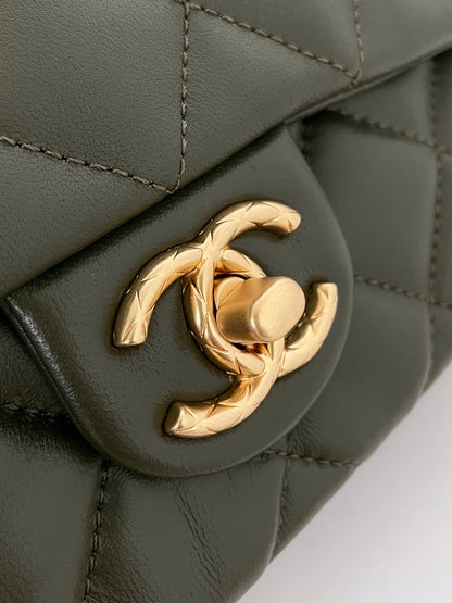 ChanelSmall Flap Bag Green For Women, Women’s Bags 8.7in/22cm