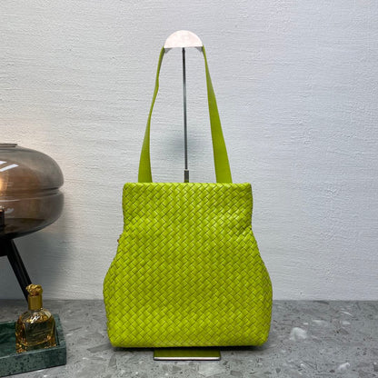 BV Intrecciato Shoulder Bag Neon Green, For Women, Women’s Bags 10.2in/26cm