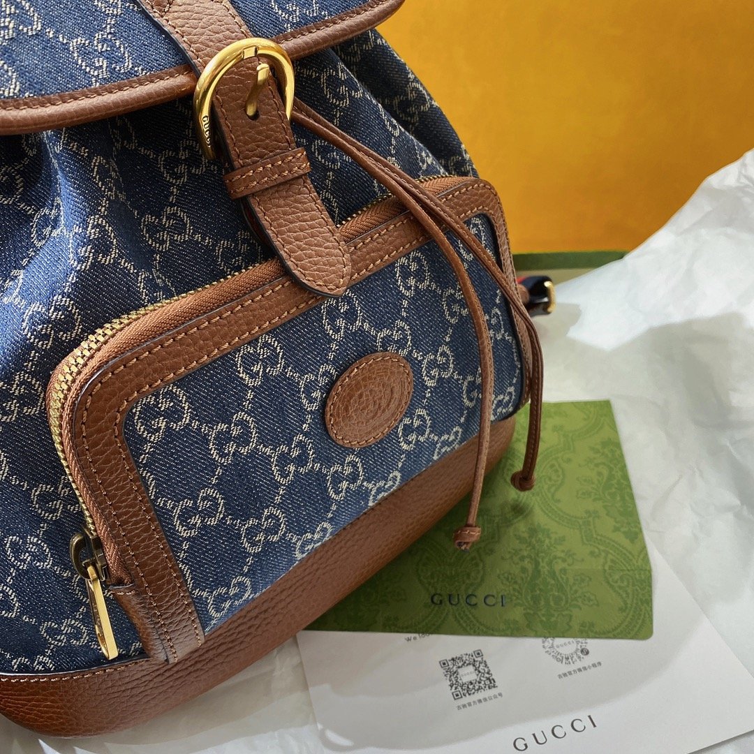 gg Backpack With Interlocking G Blue For Women, Women&#8217;s Bags 11.8in/30cm gg