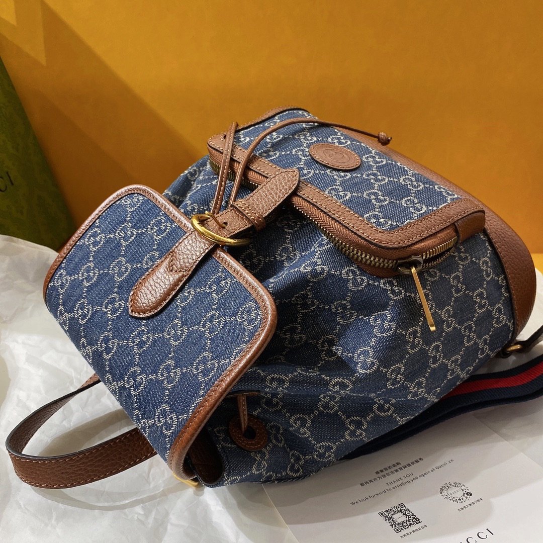 gg Backpack With Interlocking G Blue For Women, Women&#8217;s Bags 11.8in/30cm gg