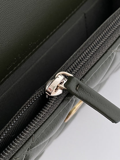 ChanelWallet With Strap Dark Green For Women, Women’s Bags 6.7in/17cm