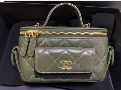 ChanelVanity Bag With Strap Dark Green For Women, Women’s Bags 6.6in/17cm