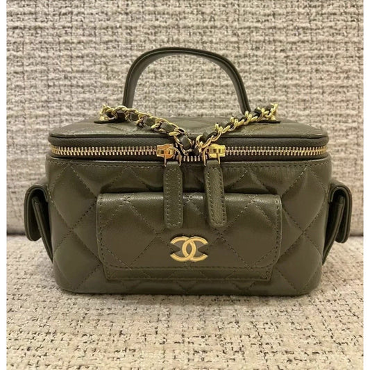 ChanelVanity Bag With Strap Dark Green For Women, Women’s Bags 6.6in/17cm