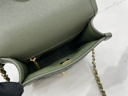 CHL 22K Flap Bag Dark Green For Women, Women&#8217;s Bags 8.1in/20.5cm